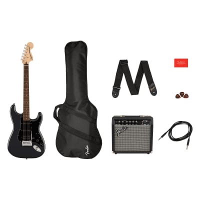 Affinity Stratocaster HSS Pack Laurel Charcoal Frost Metallic + Gig Bag + Ampli Frontman 15G Squier by FENDER image 1