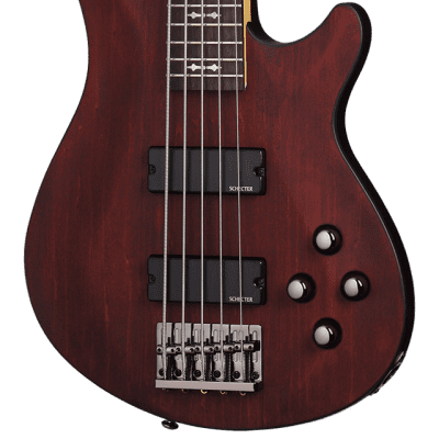 Schecter OMEN-5 5-String Bass Guitar, Walnut Satin, 2094 image 1