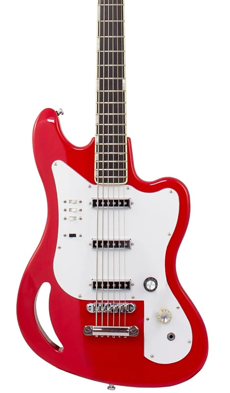 Eastwood TB64 6-String Bass STD Fiesta Red image 1
