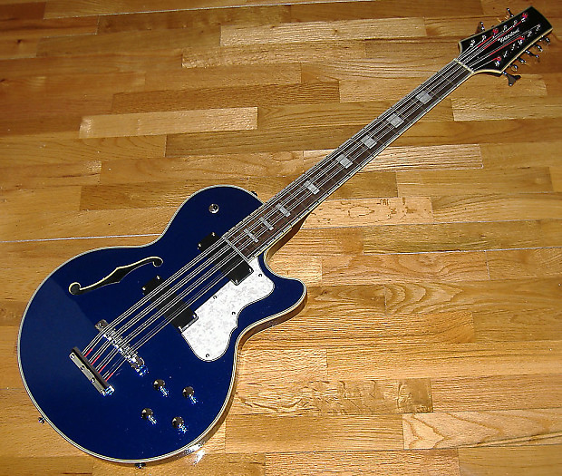 2010 Waterstone Tom Petersson 12 String Bass Blue Sparkle