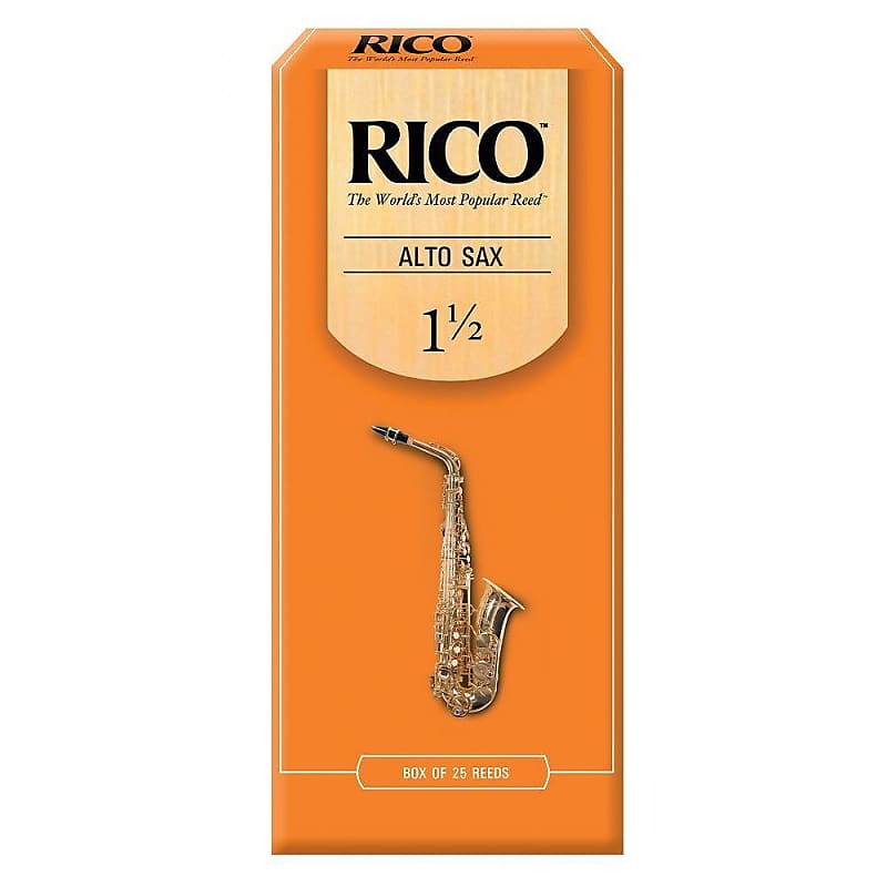 Rico rja2515 Alto Saxophone Reeds #1.5 (25-pack) orange box image 1