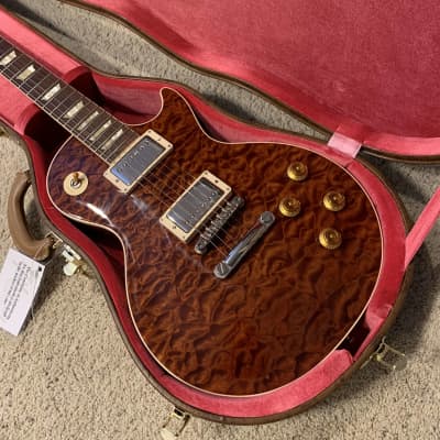 ROOT BEER 🍺! 2020 Gibson Custom Shop M2M Les Paul Standard '59 Historic Reissue Trans Brown Burst Sunburst Natural Walnut Back R9 1959 59 Figured F Quilt Q Top Full Gloss ABR-1 Killer Quilt Special Order 5A CustomBuckers Made To Measure Japan Supreme image 21