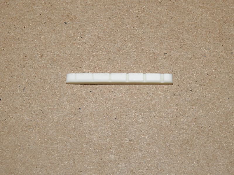 Pre Slotted Genuine Bone Nut Flat Bottom 42mm Bleached For Reverb