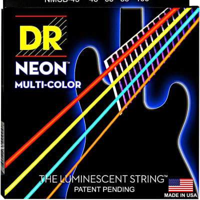 DR NMCB-45 HiDef Neon Coated Medium Bass Strings 45-105 2010s Multi-Color image 1