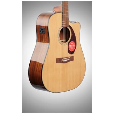 Fender CD-140SCE Dreadnought Acoustic-Electric Guitar, with Walnut Fingerboard (and Case), Natural image 3