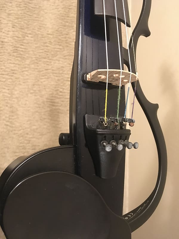 YAMAHA SV-110 Silent Electric Violin 1990s Navy blue and