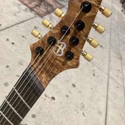 Barlow Guitars Osprey 7 String Fan Fret 2019 Golden Camphor - Satin W/ SKB Waterproof Hard Case image 5