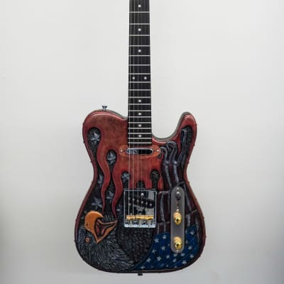 AIO Custom Art Electric Guitar - American Eagle w/Gator Hard Case for sale