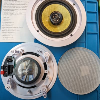 Rockville HC-65B-LED 6.5-inch 2-way Speaker Pair | Kevlar Cone + 10 oz. Ferrite Magnet | 8 Ohms + 80 Watts RMS each | 60Hz - 20 kHz 89dB @ 1w/1m image 4