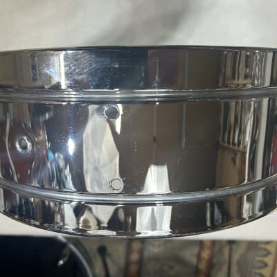 Rogers 5X14" Brass Holiday Model Snare Drum Shell (2124-C-2234) 60's - chrome over brass image 10