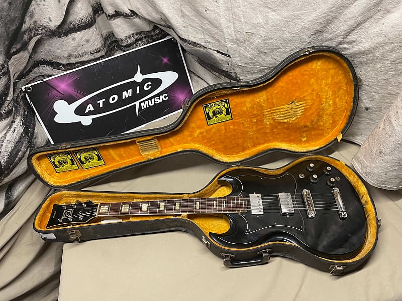 Ampeg Stud GE-100 GE100 Guitar with Case MIJ Made In Japan Vintage Black image 1