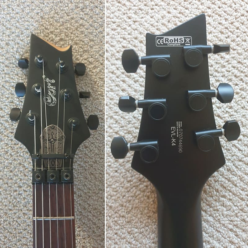 Cort EVL K4 2007 Pentagram Inlays - Satin Black - Electric