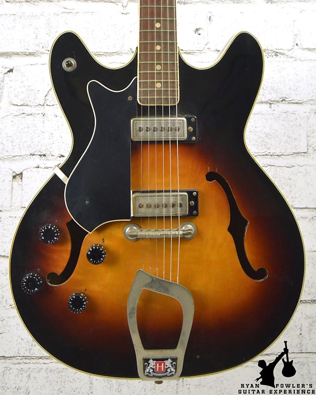 Vintage Hagstrom Viking I Sunburst Left Handed Reverb