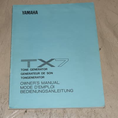 Yamaha TX7 Owner's Manual