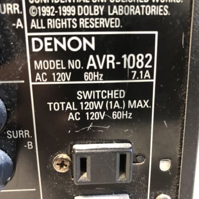Denon AVR-1082 Receiver HiFi Stereo Audiophile 7.1 Channel Japan Phono AM/FM image 6