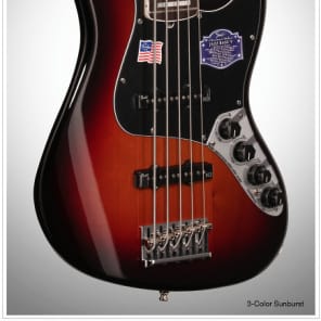 Fender American Deluxe Jazz V 5-String Electric Bass (Rosewood with Case), 3-Color Sunburst, New ! image 1