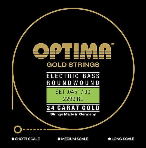 Optima 24K Gold Electric Bass Guitar Strings; 5-string super long scale image 1