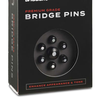 D'Addario Ebony/Pearl Wood Bridge Pins PWPS3 image 1