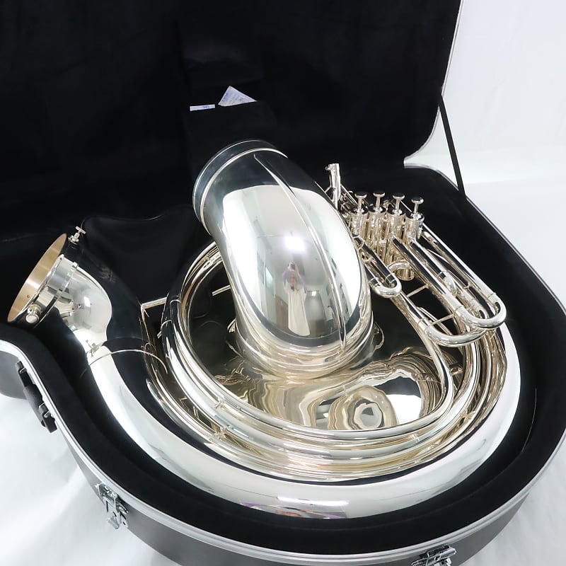 King Model KSP412S 4-Valve Sousaphone in Silver Plate SN 25021054 EXCELLENT