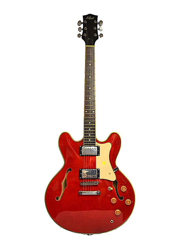 Alden AD 133 Semi Acoustic Cherry Red Hollow Body Electric Guitar ES-335 Style New image 1