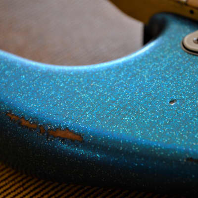 American Fender Stratocaster Performer Custom Relic Nitro Blue Sparkle image 5