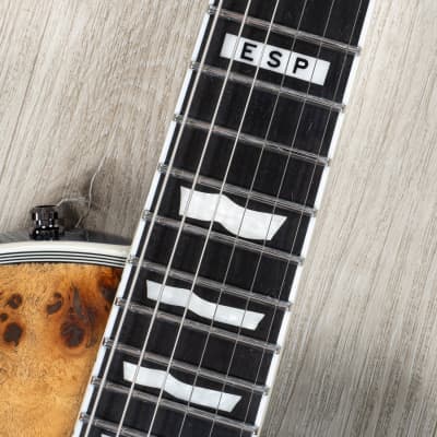 ESP E-II Eclipse Guitar w/ Case, Buckeye Burl Top, Ebony, Blue Natural Fade image 6