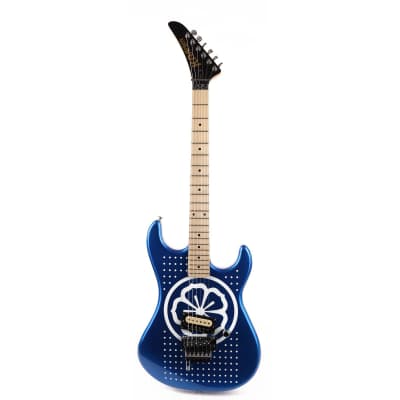 Kramer Custom Graphics Series Baretta White Lotus Candy Blue with Gig Bag image 2