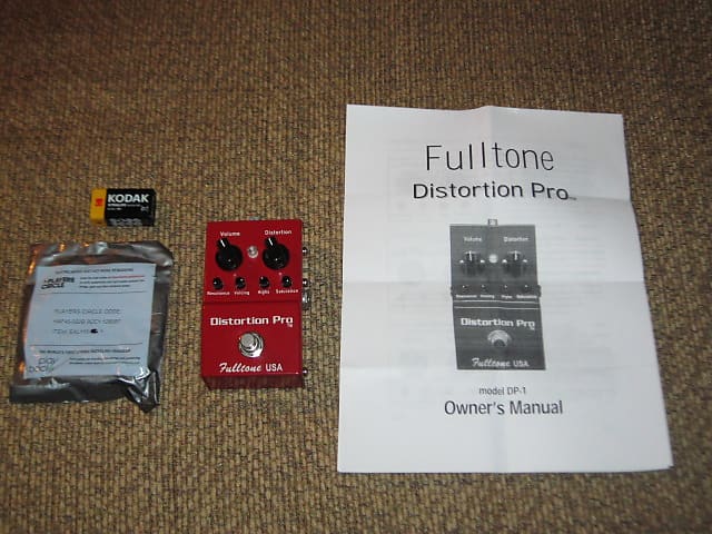 lightly used (mostly clean with some imperfections) used Fulltone Distortion Pro DP-1 (2006) MISSING Bottom Label, + copy of Owner's Manual, battery, and strings (NO box) image 1