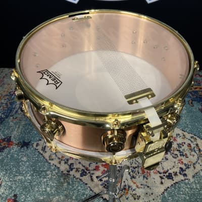 DW 5.5"x14" Heavy Brushed Bronze Snare Drum, With Gold Hardware 2000s? - Brushed Bronze image 16