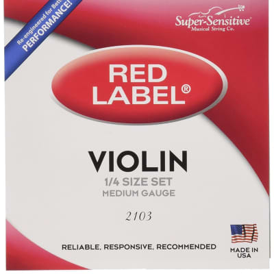 Super Sensitive SS2103 Red Label 1/4"" Violin String Set image 3