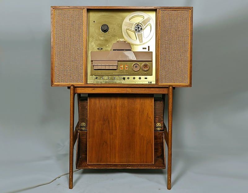 RARE Telectro SS500WA Reel to Reel Player/Recorder w/ Original Mid-Century  Stand & Accessories