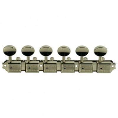 Kluson Kluson 6 On A Plate Deluxe Series Tuning Machines - Nickel w/ Oval Metal Button 2021 Nickel for sale