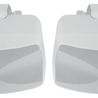 Pair Rockville WET-44 PRO Dual 4" 4-Way Swivel 70V Commercial Speakers in White image 2