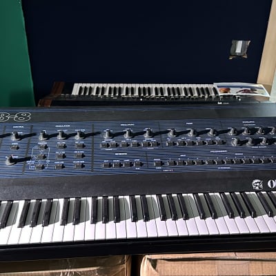 Oberheim OB-8 61-Key 8-Voice Synthesizer 1983 - Blue with Wood Sides