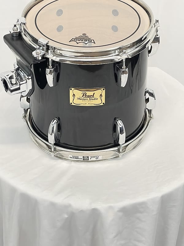 Pearl Masters Studio Birch MBX 210EDI 10x10 Tom thin birch shell with rongs  1993 122 Black Mist