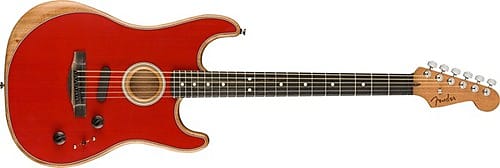 Fender American Acoustasonic Stratocaster Acoustic-Electric Guitar (Dakota Red) image 1