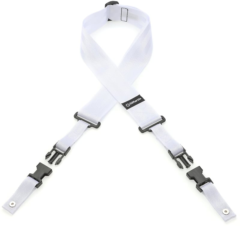 DiMarzio DD2200N 2 inch Nylon ClipLock Guitar Strap - White image 1