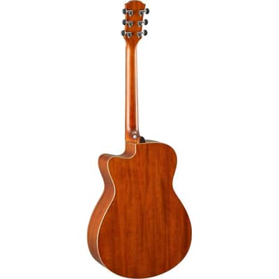 Yamaha AC1M-TBS Solid Sitka Spruce/Mahogany Concert Cutaway with Electronics 2021 Tobacco Brown Sunb image 2