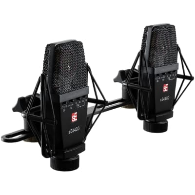 SE ELECTRONICS SE4400 PAIR Classic Hand-Crafted Studio Mics with 4 Polar Settings, Shockmount and Case image 1