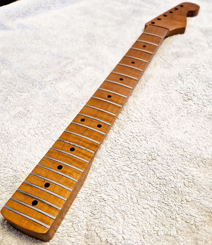 ギター Warmoth Flamed Maple Mustang Parts Replacement neck for Fender CBS Mustang and Jaguar 24