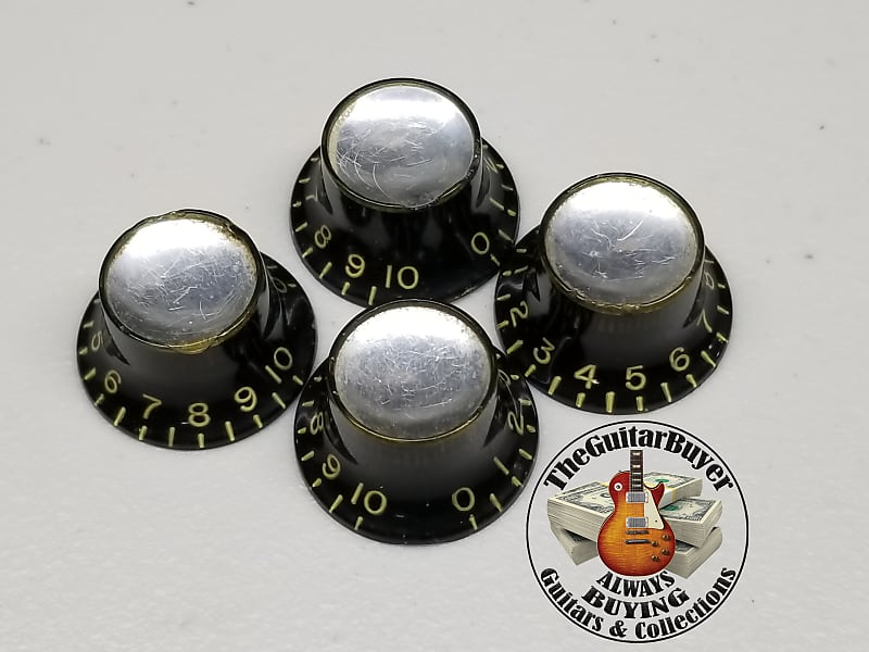 1960s Gibson Reflector Knob Set (4) - 100% Genuine Vintage | Reverb