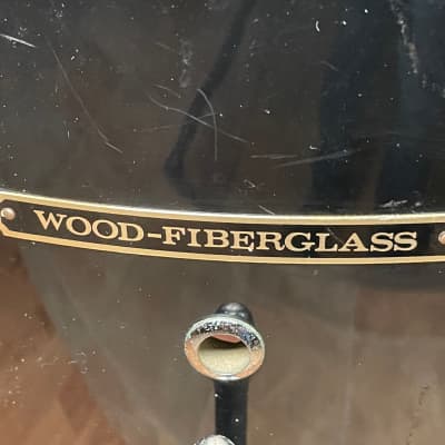 1970s Pearl Wood Fiberglass Drum Set 22/12/13/16 Jet Black *Video Demo* image 17