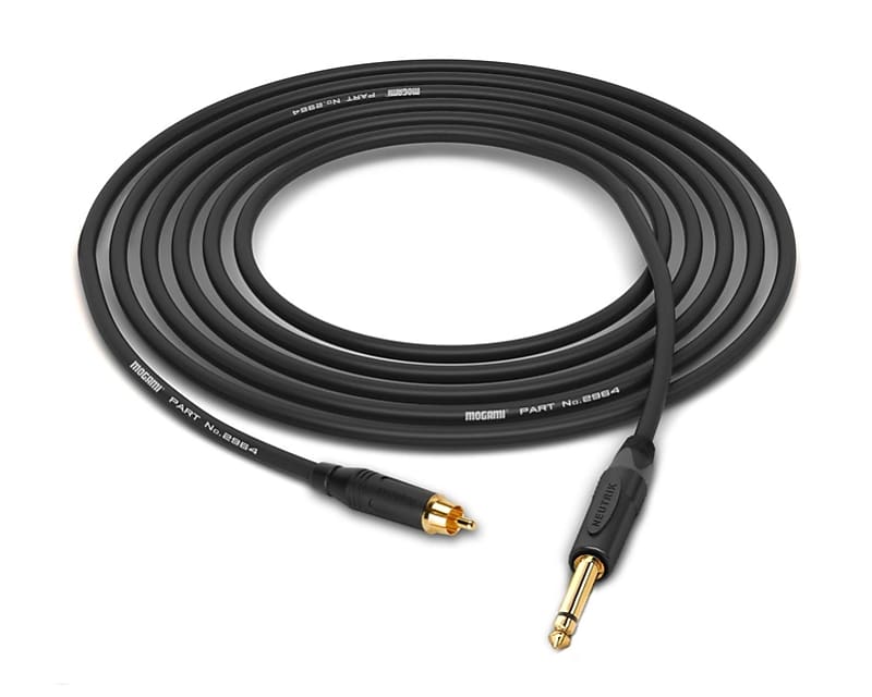 Mogami 2964 Digital 75 Ohm S/PDIF Cable | RCA to 1/4" Unbalanced TS Connectors | Black 10 Feet image 1