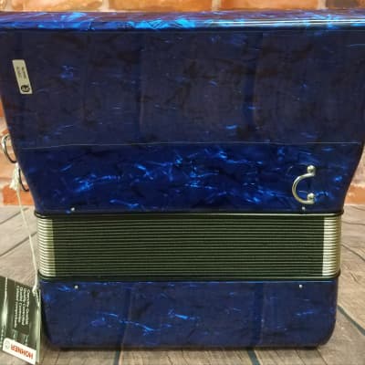 Hohner Bravo II 48 Bass Blue Piano Accordion Acordeon +Gig Bag, Straps, Shirt Authorized Dealer image 7