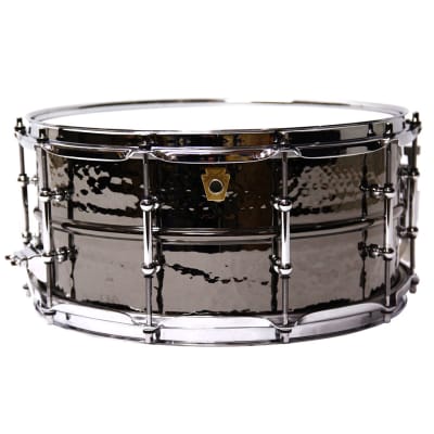 Ludwig LB417KT Hammered Black Beauty 6.5x14" Brass Snare Drum with Tube Lugs