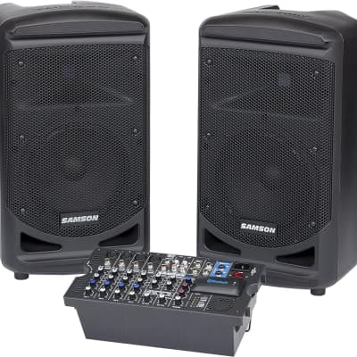 Samson Expedition XP800 All-In-One 800 Watt Portable PA System with 8-Channel Mixer,Black image 1