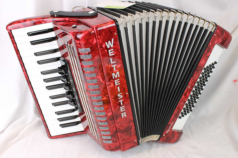 NEW Red Weltmeister Kristall Piano Accordion LMM 30 60 imagen 1