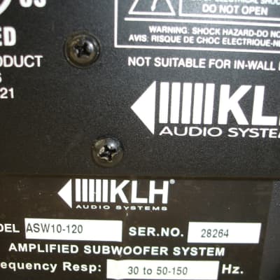 KLH ASW10-120 Powered Subwoofer Speaker image 15