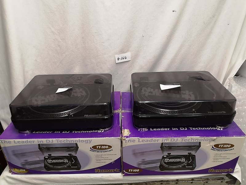 Numark TT-100 ベルトドライブターンテーブル カートリッジ付き 良品 Numark TT-100 Direct Drive Turntable Pair With Dustcovers