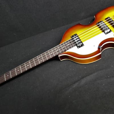 Hofner Ignition PRO Left Handed Beatle Bass HI-BB-PE-L-SB LaBella's, 500/1 Tea Cups & White Switches image 6